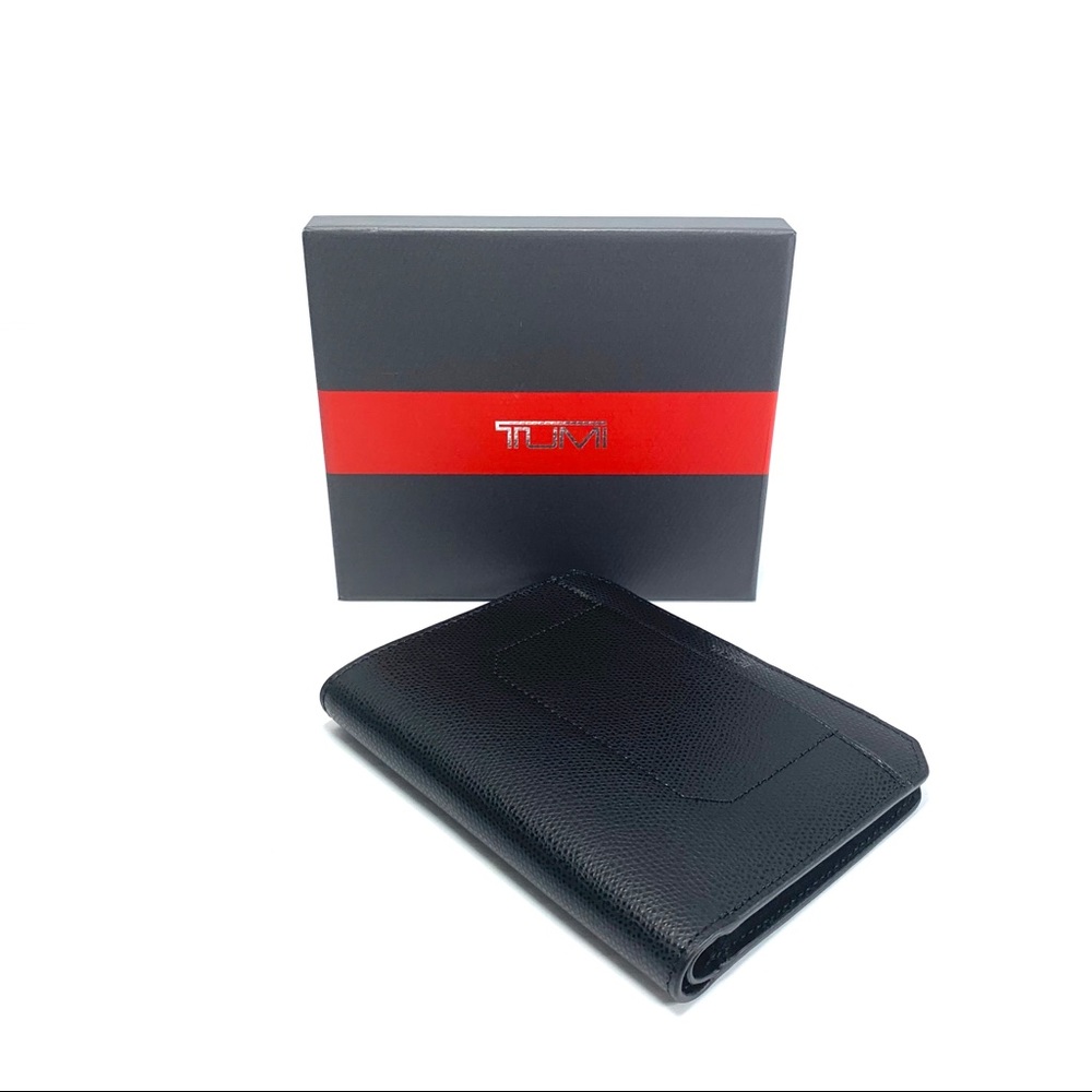Tumi Camden Black Pebbled Leather Passport Cover